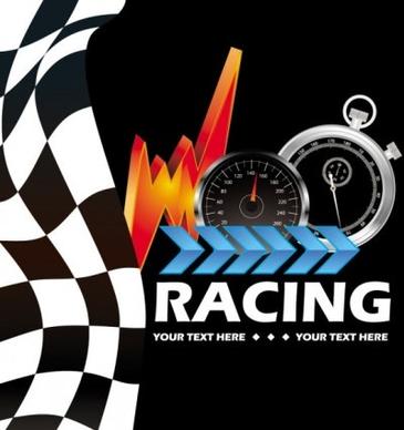 racing theme elements background pattern vector