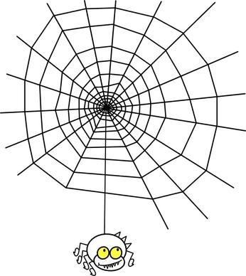 Ragno The Spider With A Simple Web clip art