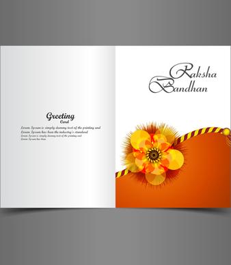 raksha bandhan bright colorful greeting card rakhi indian festival vector