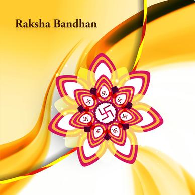 raksha bandhan colorful rakhi background wave vector illustration