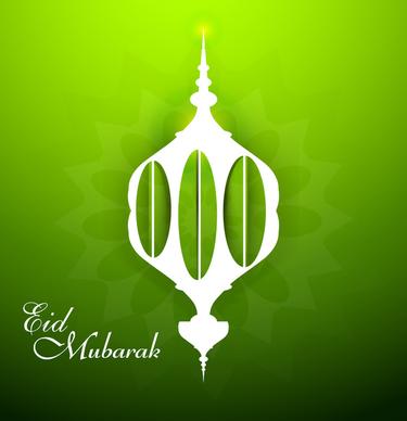 ramadan kareem beautiful mosque shiny green colorful wave vector design