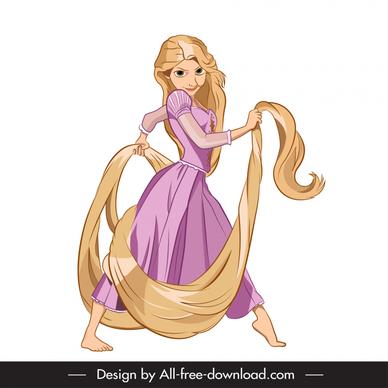 rapunzel cartoon icon dynamic design 