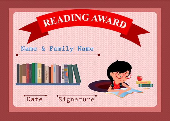 reading awards vector design with education illustration