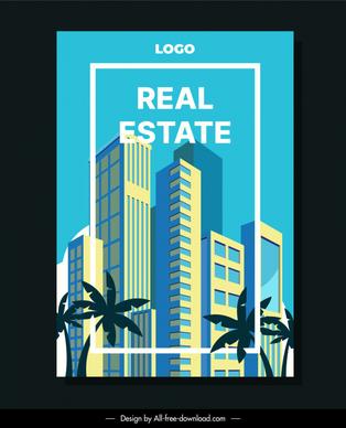 real estate advertising poster modern design buildings frame decor