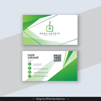 real estate business card elegant green white lines house logo decor