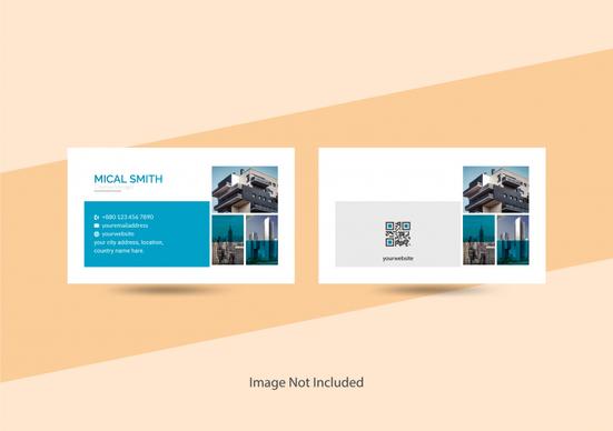 real estate business card template elegant architecture realistic 