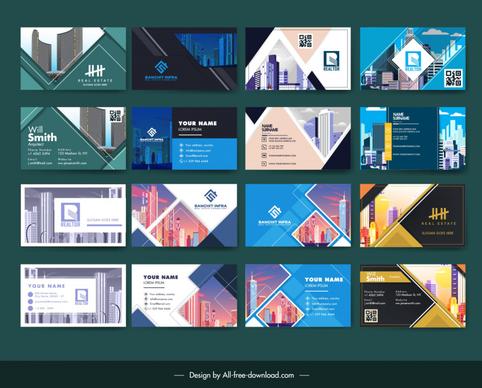 real estate business card templates collection elegant architectures landscape 