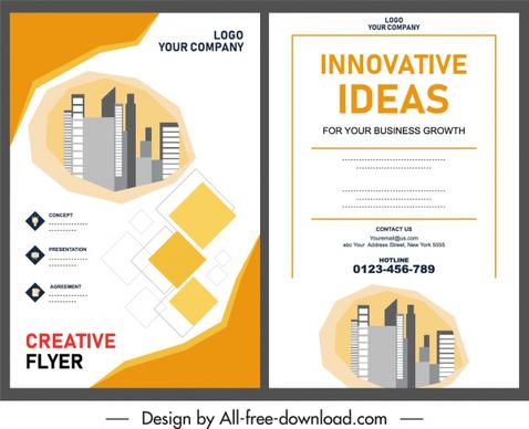 real estate flyer template buildings sketch bright modern