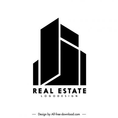 real estate logo template flat silhouette sketch