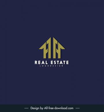 real estate logo template symmetric flat stylized house text design