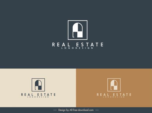 real estate logotype flat window shape sketch