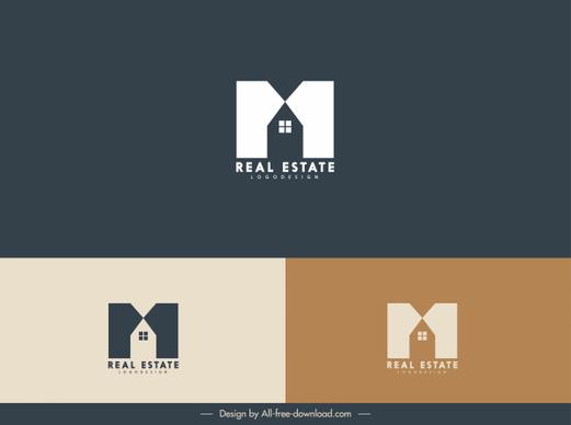 real estate logotype house text layout flat sketch