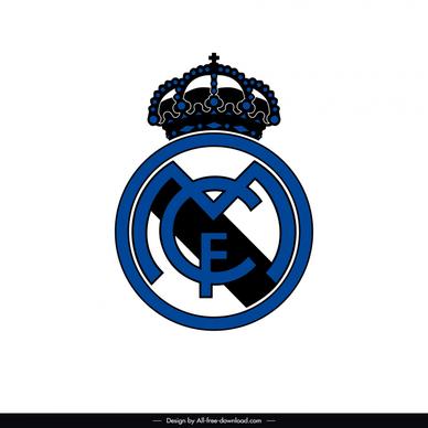 real madrid logo template elegant black blue circle crown