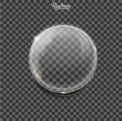 realistic bubble with reflections and shadows on transparent background