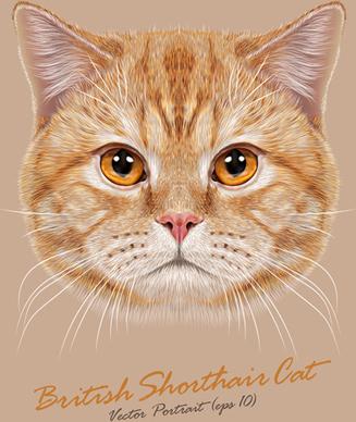 realistic cat art background vector