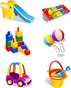 realistic children toys creative design graphics