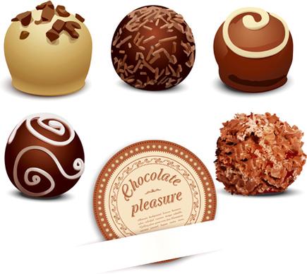 realistic chocolate design vectors