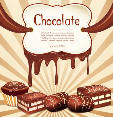 realistic chocolate modern background vector