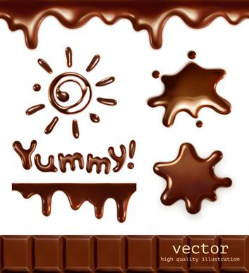 realistic chocolate vector graphics