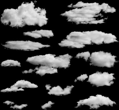 realistic clouds vector illustration set