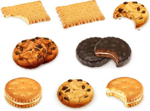 realistic delicious cookies design vector