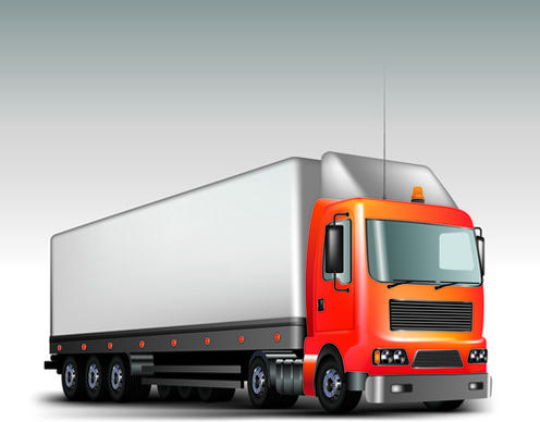 realistic delivery truck vector design graphics