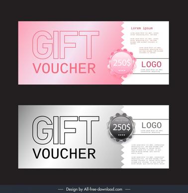realistic gift voucher banners templates elegant flat plain