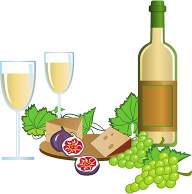 realistic grapes and wine design vector