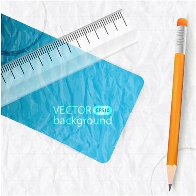 realistic learning stationery 03 vector