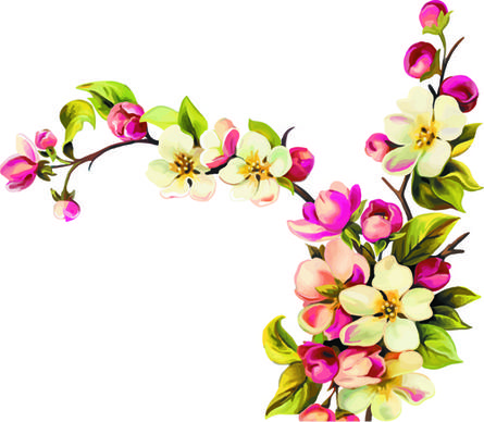 realistic small flowers vector design