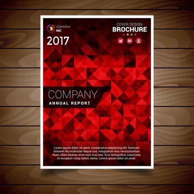 red abstract brochure design template