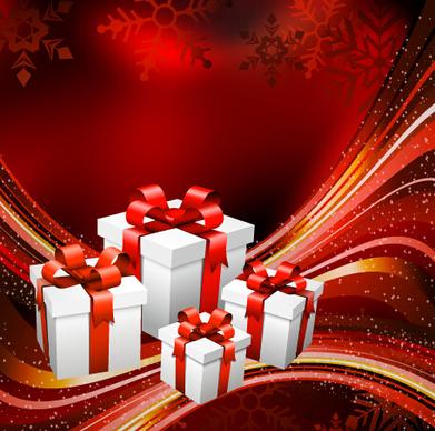red abstract christmas gift background vector