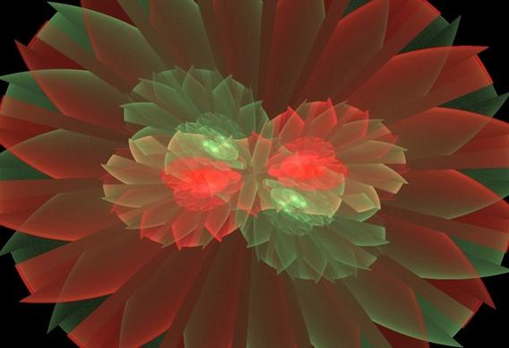 red and green flower fractal