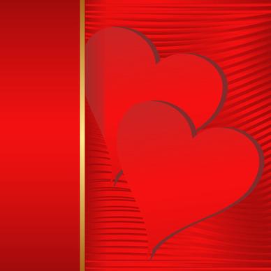 red background and red heart vector