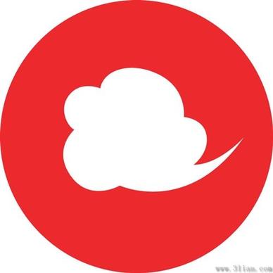 red background clouds icons vector