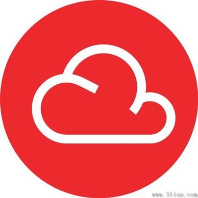 red background clouds icons vector