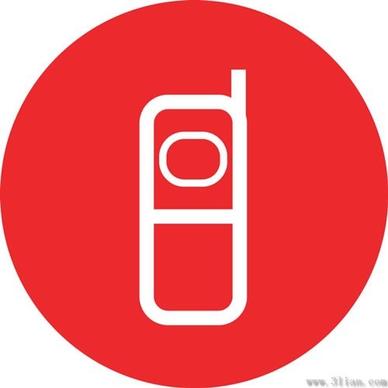 red background phone icon vector
