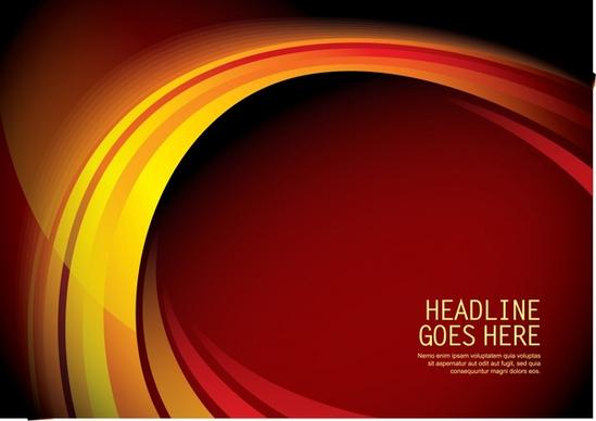 decorative background shiny red yellow curves arch design