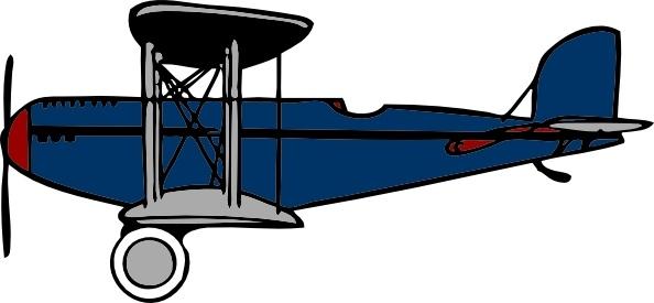 Red Blue Biplane clip art