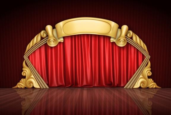 red curtain and the stage of highdefinition picture