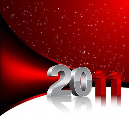 2011 new year background modern sparkling 3d design