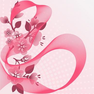 floral background blurred pink dynamic ribbon decor