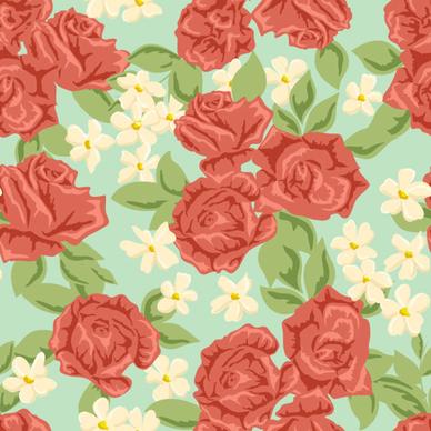 red flower seamless pattern vector graphic