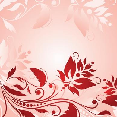 decorative background flowers icon classical curves sketch