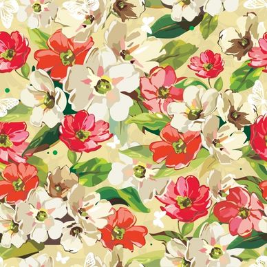 flowers background colorful retro handdrawn sketch