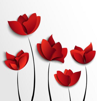 red flowers vector art