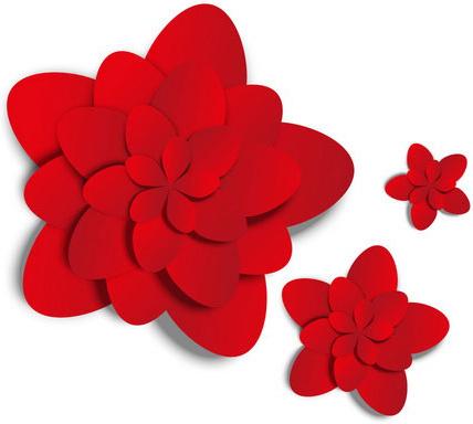 red flowers vector graphics