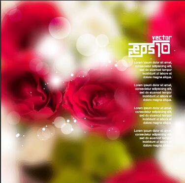 red flowers with blurred background vector
