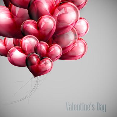red heart shapes balloon valentine background