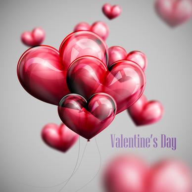 red heart shapes balloon valentine background